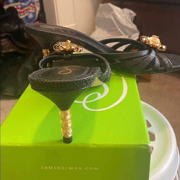 Sam Elderman Posey black weave heels - Picture 4 of 4